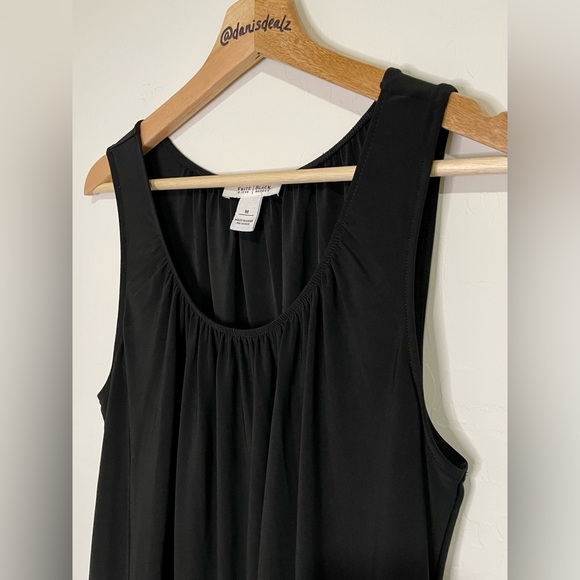 White House Black Market Black Swim Coverup Tank Dress Drawstring Gold - Medium - Picture 6 of 11